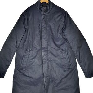 Banana Republic Mens Navy Blue Cotton Insulated Mock Neck Car Coat Jacket Size M